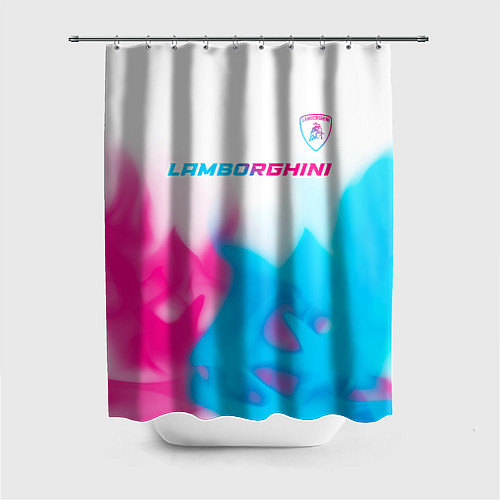 Шторка для ванной Lamborghini neon gradient style посередине / 3D-принт – фото 1