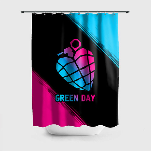 Шторка для ванной Green Day - neon gradient / 3D-принт – фото 1