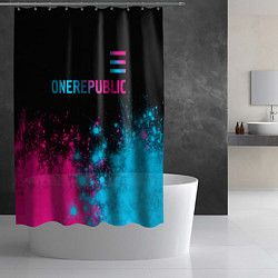Шторка для душа OneRepublic - neon gradient посередине, цвет: 3D-принт — фото 2