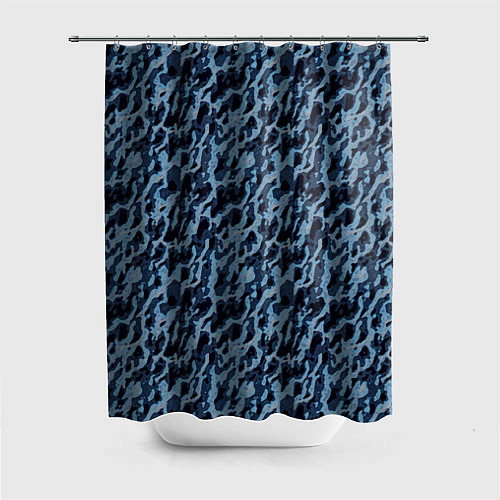 Шторка для ванной Размытый пятнистый синий / 3D-принт – фото 1