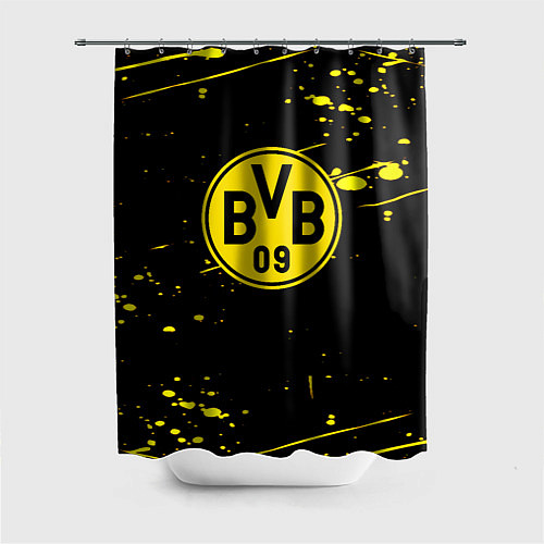 Шторка для ванной Borussia yellow splash / 3D-принт – фото 1
