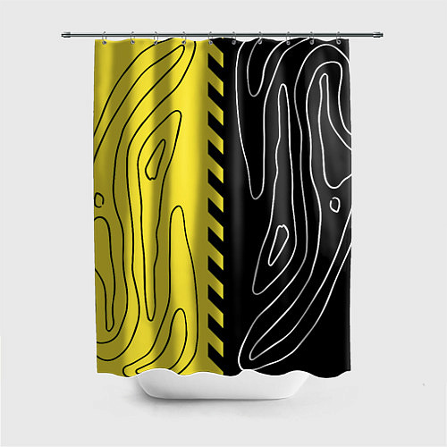 Шторка для ванной Яркие линии в темноте / 3D-принт – фото 1