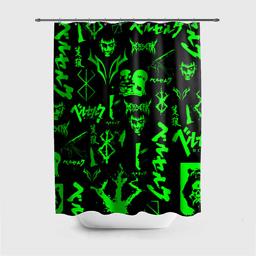 Шторка для ванной Berserk neon green / 3D-принт – фото 1