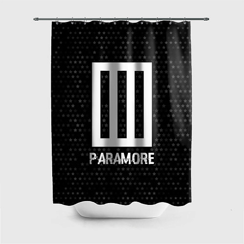 Шторка для ванной Paramore glitch на темном фоне / 3D-принт – фото 1