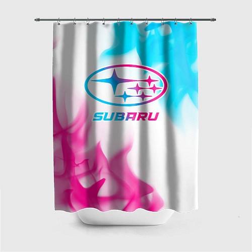 Шторка для ванной Subaru neon gradient style / 3D-принт – фото 1