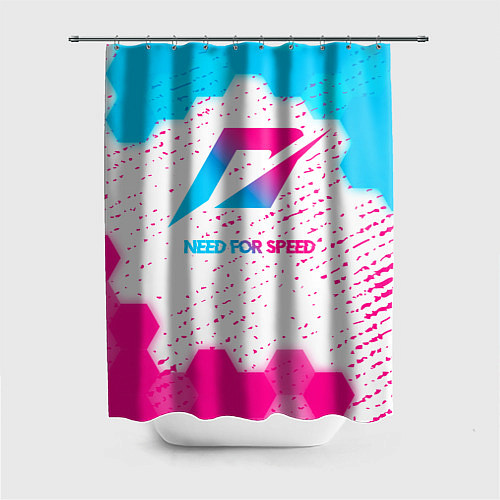 Шторка для ванной Need for Speed neon gradient style / 3D-принт – фото 1
