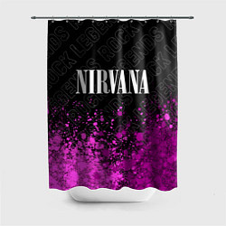 Шторка для душа Nirvana rock legends посередине, цвет: 3D-принт