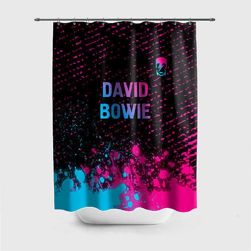 Шторка для ванной David Bowie - neon gradient посередине / 3D-принт – фото 1