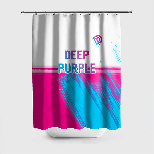 Шторка для ванной Deep Purple neon gradient style посередине / 3D-принт – фото 1