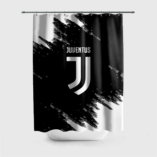 Шторка для ванной Juventus спорт краски черно белый / 3D-принт – фото 1