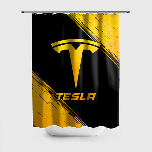 Шторка для ванной Tesla - gold gradient / 3D-принт – фото 1