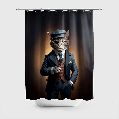 Шторка для ванной Кот в стиле Томаса Шелби - Острые козырьки / 3D-принт – фото 1
