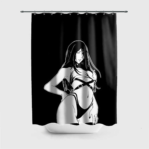 Шторка для ванной Унохана на черном фоне / 3D-принт – фото 1