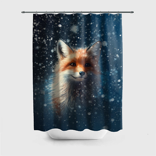 Шторка для ванной Fox in the snow / 3D-принт – фото 1