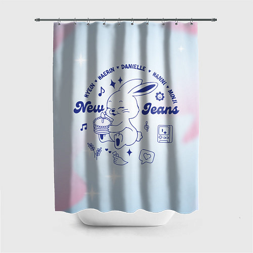Шторка для ванной Newjeans bunny / 3D-принт – фото 1