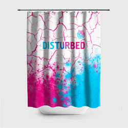 Шторка для ванной Disturbed neon gradient style посередине