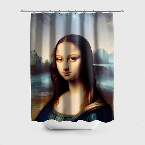 Шторка для ванной Нейросеть - азиатская Мона Лиза / 3D-принт – фото 1