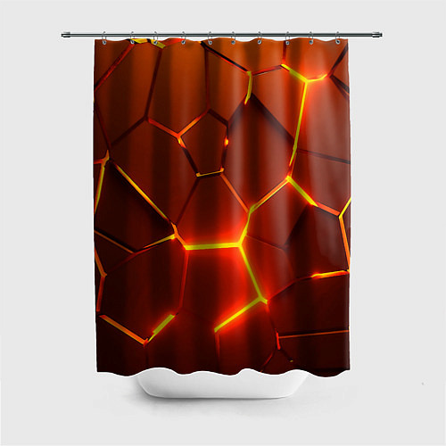 Шторка для ванной Плиты абстрактные огненные / 3D-принт – фото 1