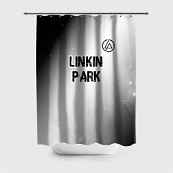 Шторка для ванной Linkin Park glitch на светлом фоне посередине