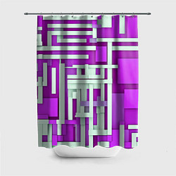 Шторка для душа Полосы на фиолетовом фоне, цвет: 3D-принт