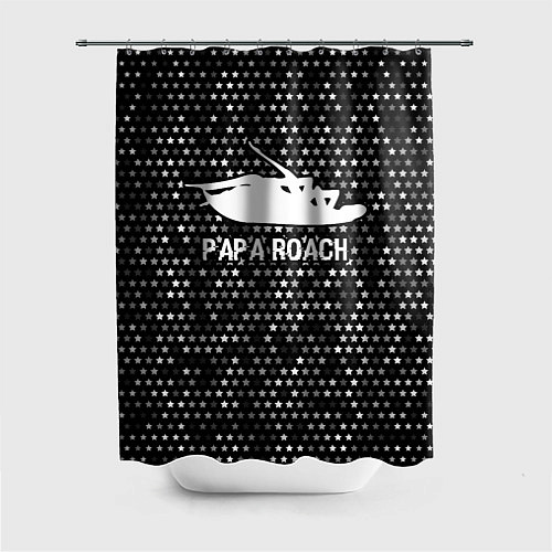 Шторка для ванной Papa Roach glitch на темном фоне / 3D-принт – фото 1