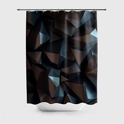 Шторка для ванной Черная геометрическая абстракция - объемные грани