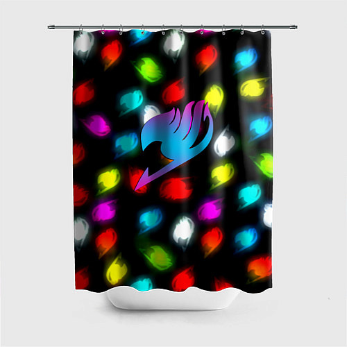 Шторка для ванной Fairy Tail неоновые лого / 3D-принт – фото 1