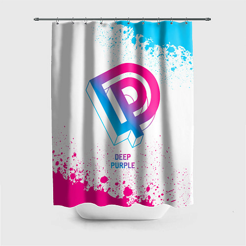 Шторка для ванной Deep Purple neon gradient style / 3D-принт – фото 1
