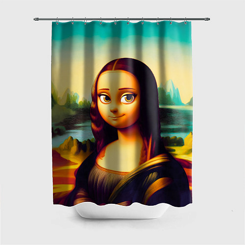 Шторка для ванной Нейросеть - Мона Лиза в стиле Pixar / 3D-принт – фото 1