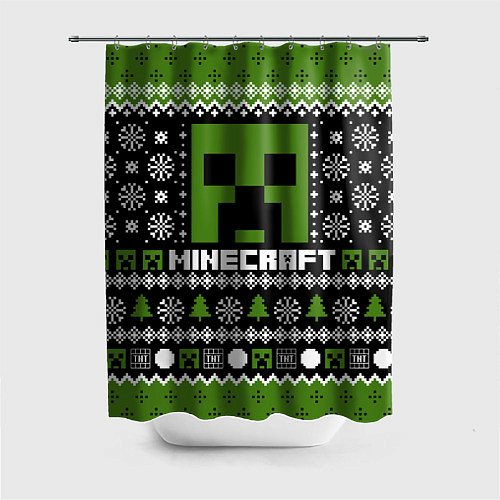 Шторка для ванной Minecraft christmas sweater / 3D-принт – фото 1