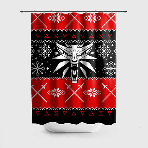 Шторка для ванной The Witcher christmas sweater / 3D-принт – фото 1