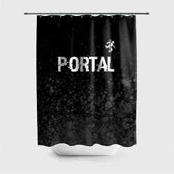 Шторка для ванной Portal glitch на темном фоне посередине