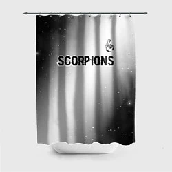 Шторка для душа Scorpions glitch на светлом фоне посередине, цвет: 3D-принт