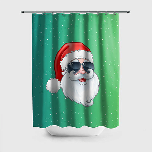 Шторка для ванной Дед Мороз в очках / 3D-принт – фото 1