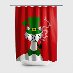 Шторка для душа Лама - альпака в день Патрика, цвет: 3D-принт