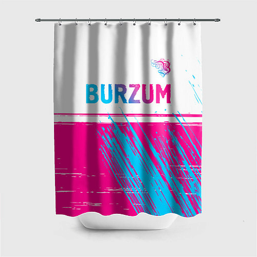 Шторка для ванной Burzum neon gradient style посередине / 3D-принт – фото 1