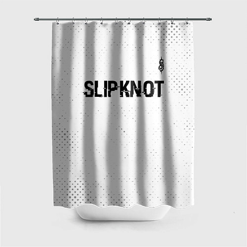 Шторка для ванной Slipknot glitch на светлом фоне посередине / 3D-принт – фото 1