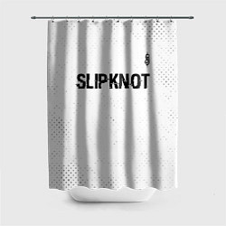 Шторка для душа Slipknot glitch на светлом фоне посередине, цвет: 3D-принт