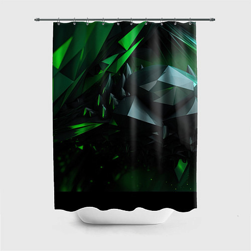 Шторка для ванной Гармония зеленого хаоса / 3D-принт – фото 1
