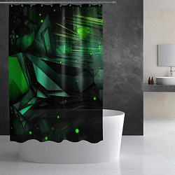 Шторка для душа Мир абстрактной зелени, цвет: 3D-принт — фото 2