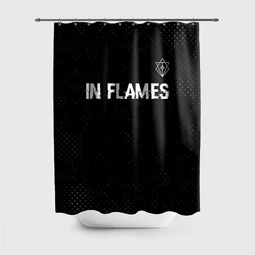 Шторка для ванной In Flames glitch на темном фоне посередине / 3D-принт – фото 1