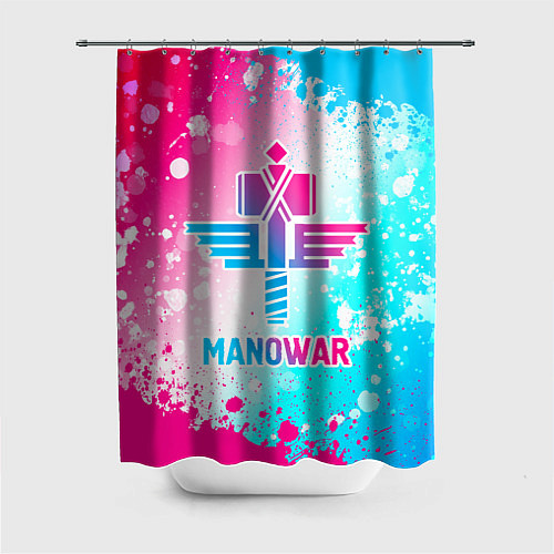 Шторка для ванной Manowar neon gradient style / 3D-принт – фото 1