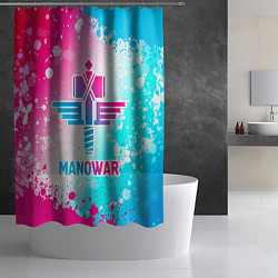 Шторка для душа Manowar neon gradient style, цвет: 3D-принт — фото 2