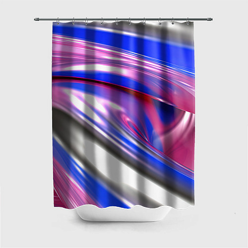 Шторка для ванной Вязкая абстракция в фиолетовых оттенках / 3D-принт – фото 1