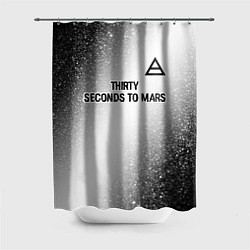 Шторка для ванной Thirty Seconds to Mars glitch на светлом фоне посе