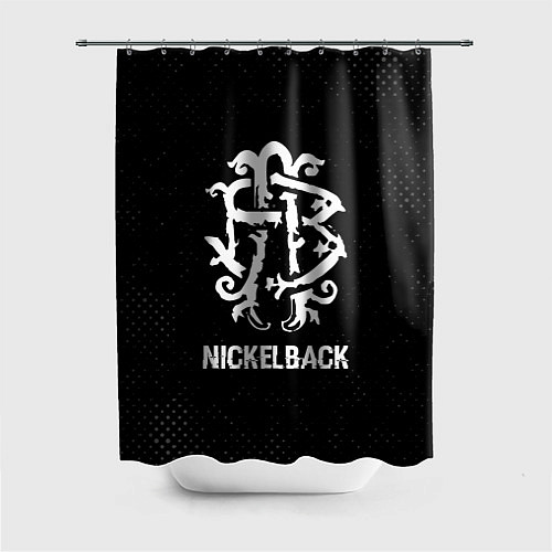 Шторка для ванной Nickelback glitch на темном фоне / 3D-принт – фото 1