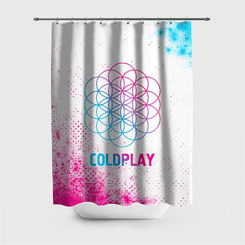 Шторка для ванной Coldplay neon gradient style / 3D-принт – фото 1