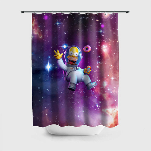 Шторка для ванной Homer Simpson in space - ai art / 3D-принт – фото 1