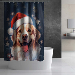 Шторка для душа New Years mood from Santa the dog, цвет: 3D-принт — фото 2