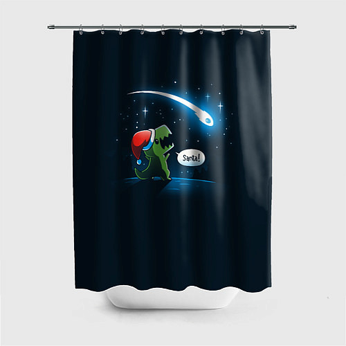 Шторка для ванной Новогодний ти рекс / 3D-принт – фото 1